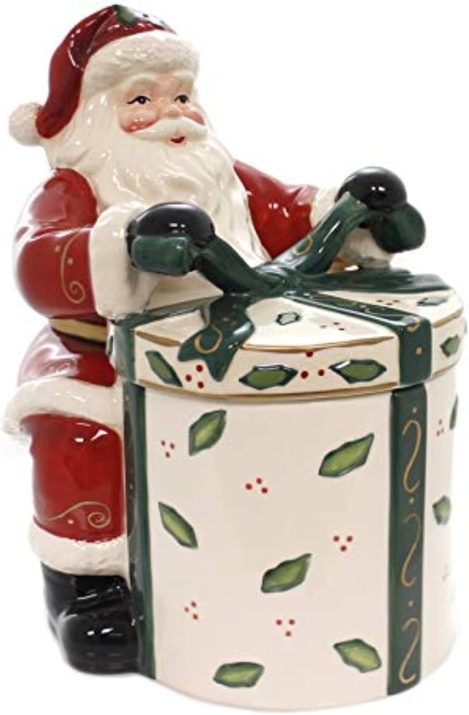 Cosmos Gifts 10455 Emerald Holiday Santa Cookie Jar, 10-Inch
