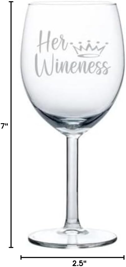 Wine Glass Goblet Her Wineness Funny Mother Mom Gift (10 oz)