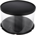 Mikinona Plastic Round Cake Box Packaging for Bakery and Home Use for Desserts Parties and Special Occasions Black Single-layer Design