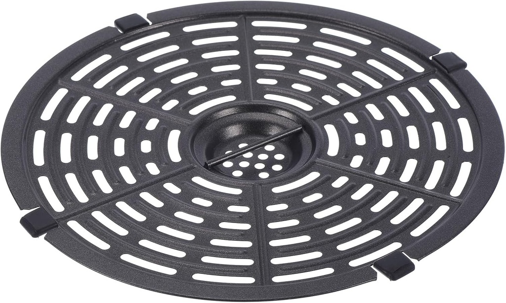 MECCANIXITY Air Fryer Replacement Grill Pan 7.8 Inch Non-Stick Fry Pan Dishwasher Safe Black for Air Fryers, Air Fryer Grill Plate
