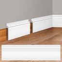 Pangda 4 Pcs 39.4 x 5.5 in White Wall Baseboard Covers Skirting Board Covers for 4.13 x 0.5in Baseboard Trim Polystyrene Moulding Easy DIY Installation for Room Office, Installed with Glue Not Include