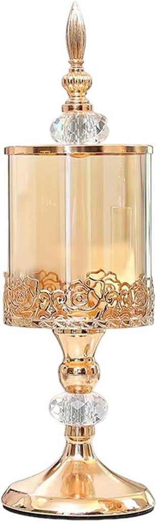 Glass Candy Jar Treat Box with Lid Cute Decorative Gift Candy Storage Jar Cookie Jar for New Year Party Desktop Holiday Home, 11cmx29cm