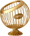 Coffee Pod Basket, Coffee Pod Storage Organizer, Modern Coffee Capsule Holder Coffee Pod Holder, for Countertop Coffee Bar, Gold