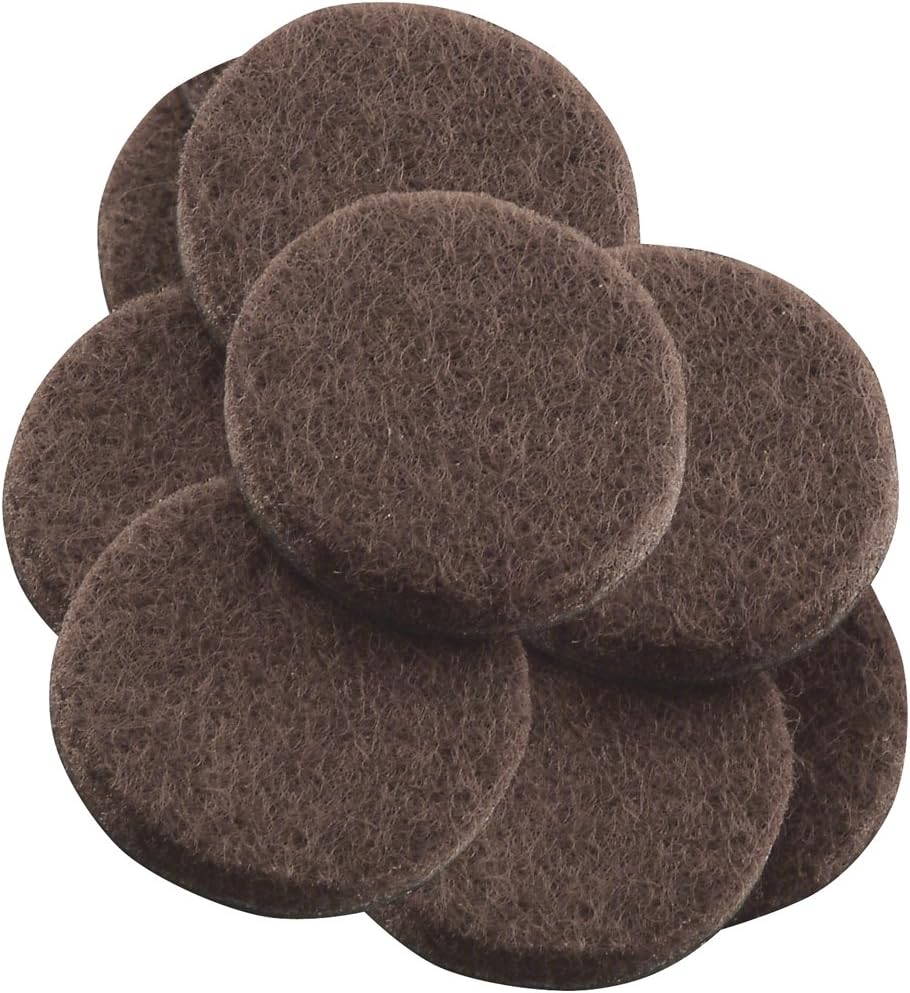 Self-Stick Furniture Round Felt Pads for Hard Surfaces – Protect your Hard Floors from Furniture Scratches, 1-1/2" Walnut Brown, Round (8 Pieces)