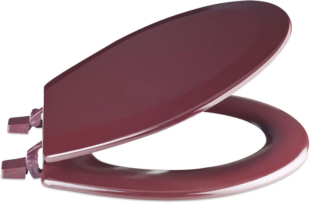 Standard Wood Toilet Seat, Burgundy - 17 Inch - Fits All Standard Size Fixtures - Easy to Install Fantasia by Achim Home Decor