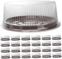 Milisten 25pcs Round Cake Containers Lids Plastic Cake Boxes for Weddings Parties and Events for Transporting and Desserts