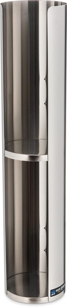 San Jamar Lid Dispenser Wall-Mounted, 24 - 46 Oz Cups with Dual Lid Capacity for Restaurants, Dining Halls, and Fast Food, Stainless Steel, 23.5 Inches, Silver