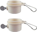 Tangle Free Flag Pole Mounting Ring Clip - Rotating Flapole Mounting Rings with Metal Clips 360 Degree Free Rotating Adjustable Fasteners 1 Pair (White 1 Inch)