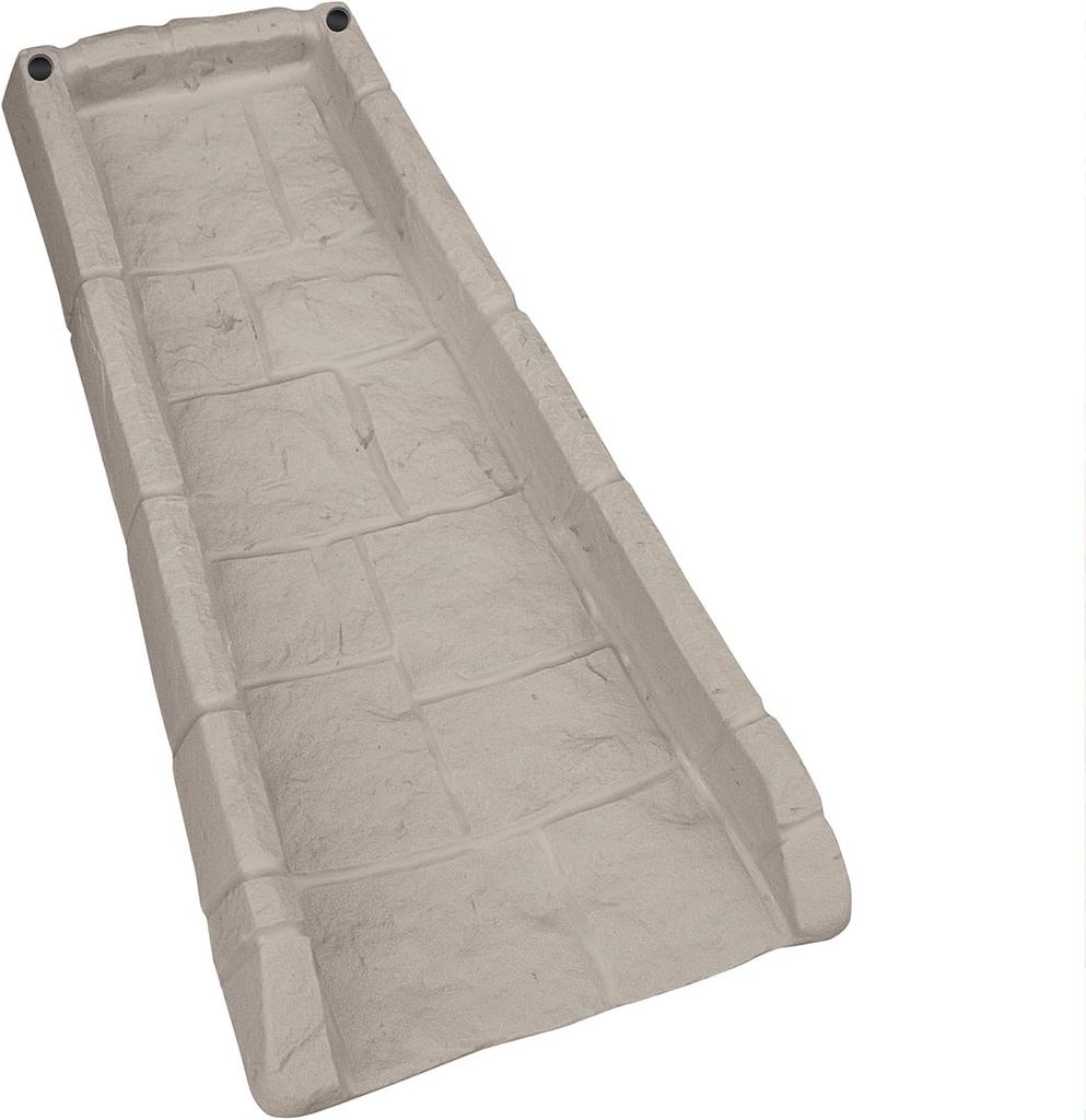 Suncast Easy Assembly Outdoor Decorative Poly Composite Rain Gutter Downspout Splash Block Effective in Any Type of Weather, Stone Light Taupe