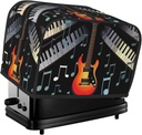 Guitar Piano Pattern 2 Slice Toaster Covers Dustproof Splash-Proof Bread Machine Cover Fingerprint Protectors Small Washable Kitchen Appliance Cover Universal Size