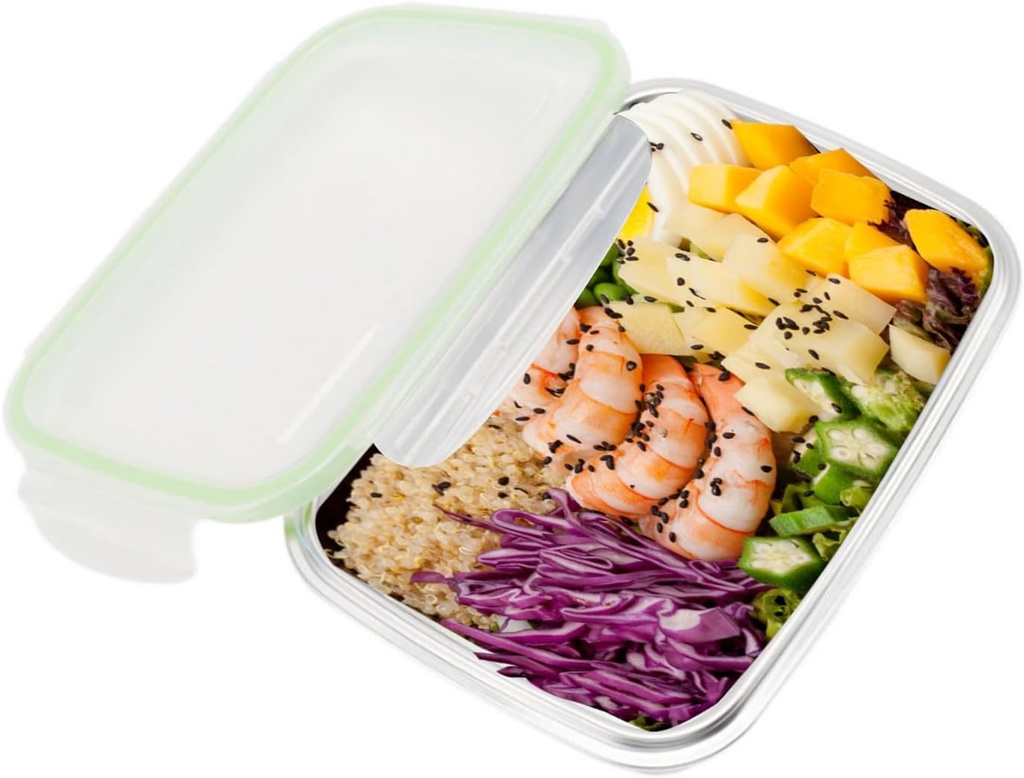 Dioche Box,304 Stainless Steel Lunch Box Leakproof Food Storage Containers Box (850ml)