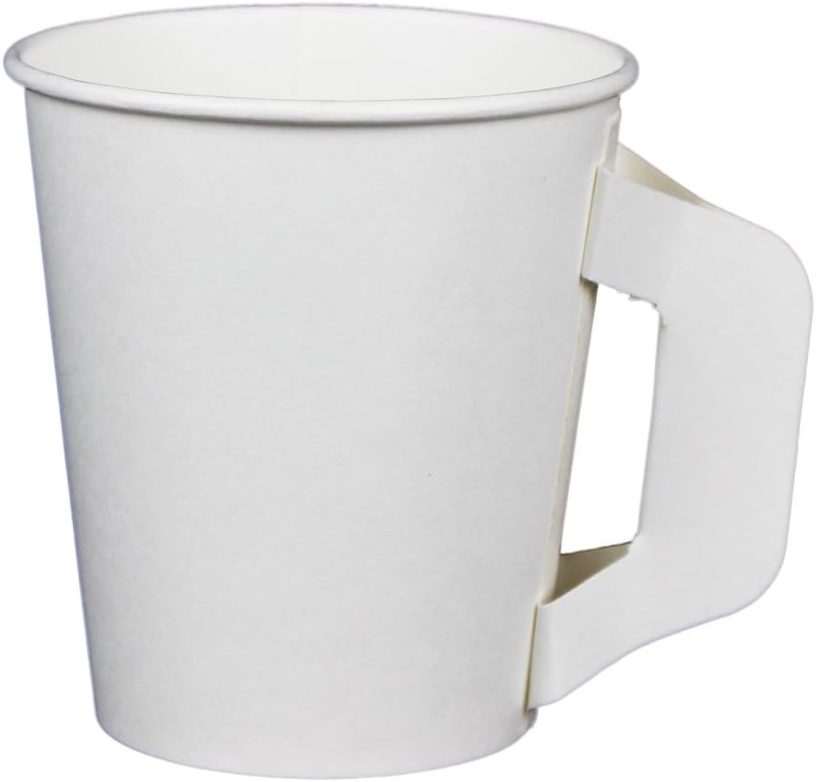 Hot Beverage Cup for Coffee, Tea, Water, Shots, Wheat Grass, Samples – With Handle (50ct 6oz)