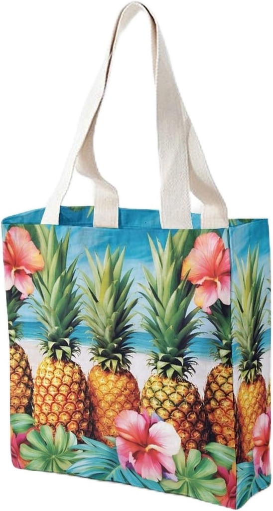 Canvas Tote Bag for Women Reusable Grocery Bag Summer Pineapples Shopping Bags Casual Shoulder Bag Handbag