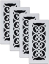 Decor Grates (4-Pack) FS410-WH Scroll Design Floor Register, 4x10 Inches, Painted White