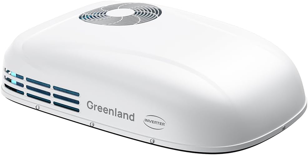 TURBRO Inverter 13.5K BTU RV Air Conditioner with Cooling and Heat Pump, Non-Ducted Low-Profile Rooftop Unit, WiFi & Remote Control, AC Unit Only, No ADB, Only Equip with Greenland ADB, White