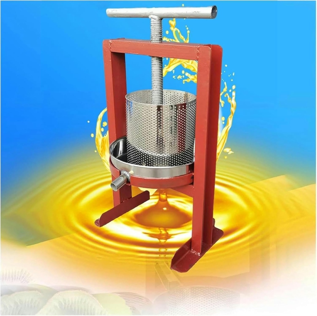 Fruit Press, Fruit Wine Press, Manual Juicer, Apple Vegetable Honey Press, Outdoor, Kitchen and Household T-Shaped Handle Olive Oil~/