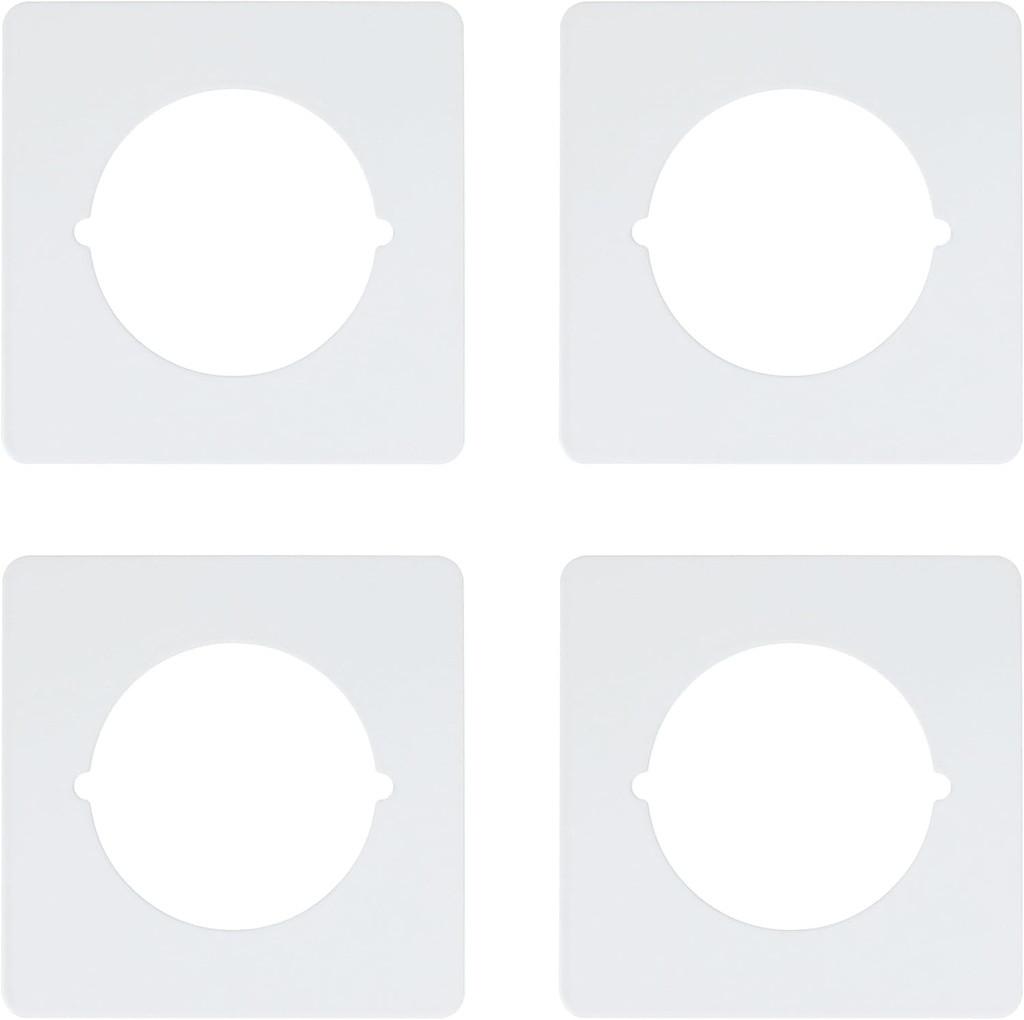 Scar Plate for Door Knob Square,Door Knob Reinforcement Plate White,Fits Under Existing Lock Set to Cover Up The Damaged Door(Set of 4 Door Lock Scar Plates)