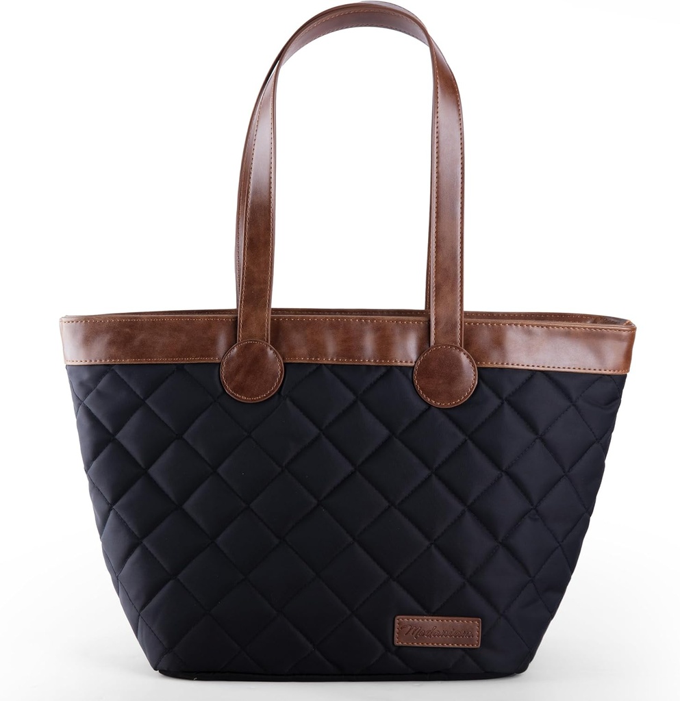 Meena Insulated Lunch box for woman |Lunchbag|Lunch Tote Bag | Nylon| Modern| Simple | Stylish|Quilted| Aesthetic | Designer|Light Featherweight Lunch Tote Bag- Black |Vegan