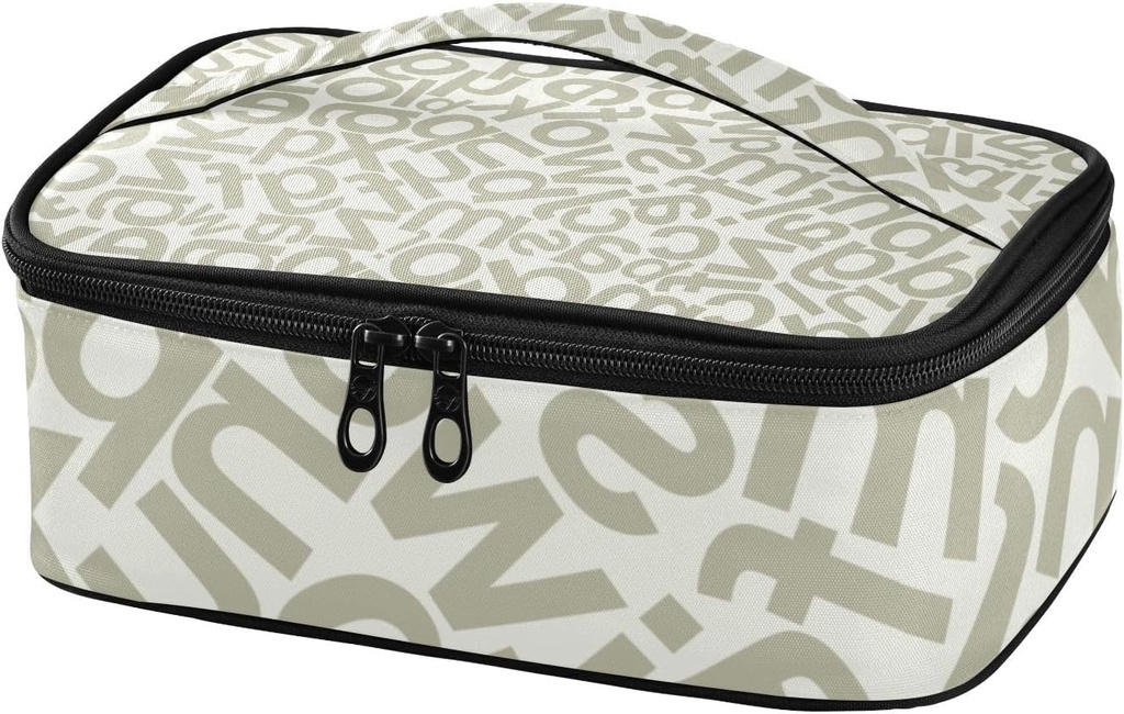 Lunch Box for Women Men Insulated Lunch Bag Small Mini Cooler Bag Box with Handle Portable Compact Lunchbag Lunch Pail for Work School Green English Letters