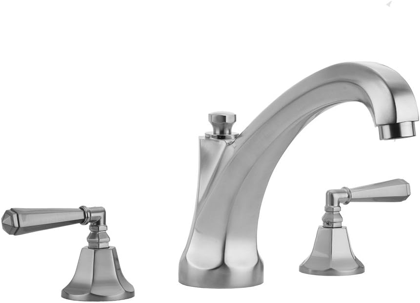 Jaclo 6972-T685-TRIM-PEW Astor High Profile Roman Bathtub Filler with Hex Lever Handles, Pewter