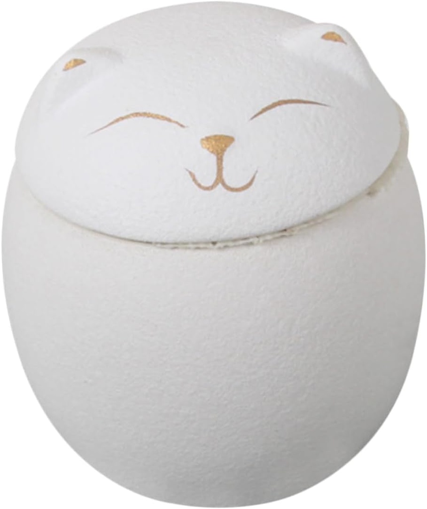 Toyvian Cute Cat Ceramic Storage Jar Sealed Tea Canister for Home Decor Decorative Cookie Jar for Nuts and Condiments PET Cremation Urn Cat Face