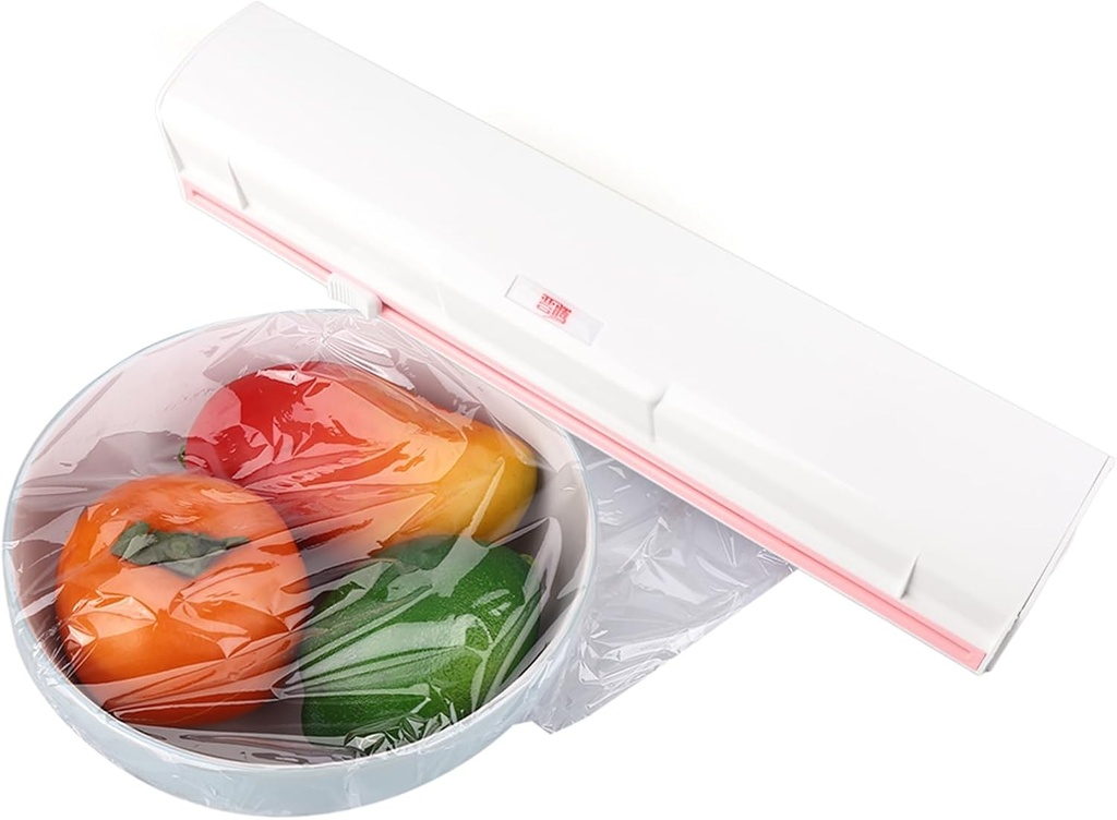 Dioche Food Wrap Cutter, Kitchen Storage Accessory - Cling Film Dispenser, White, ABS +