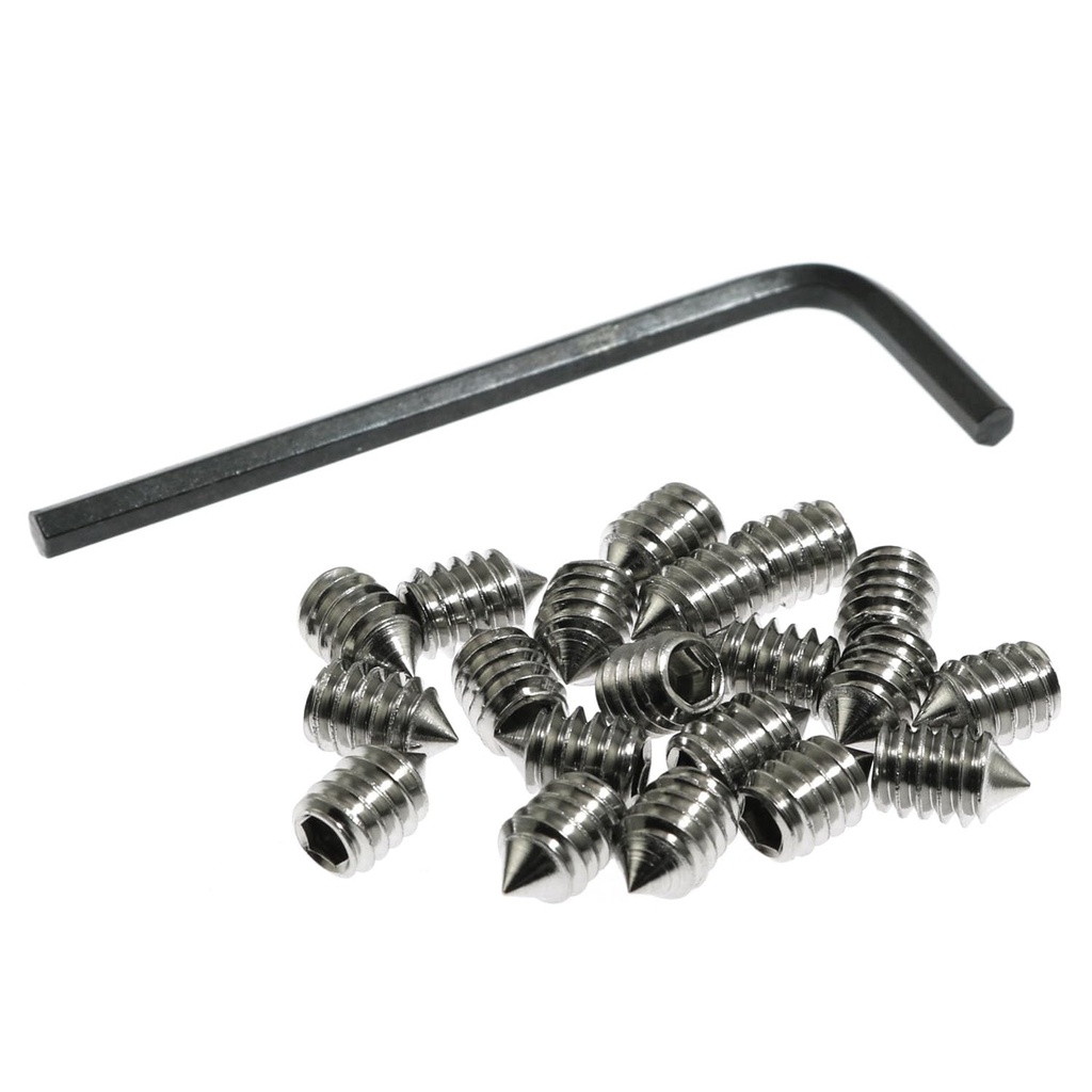 Maxmoral Fixed Screw 1/4 20x3/8 Pointed Imperial Hexagon Screw Stainless Steel Cone Set Screw for Cabinets Furniture Towel Racks Faucets Door Handles Windows and Doors