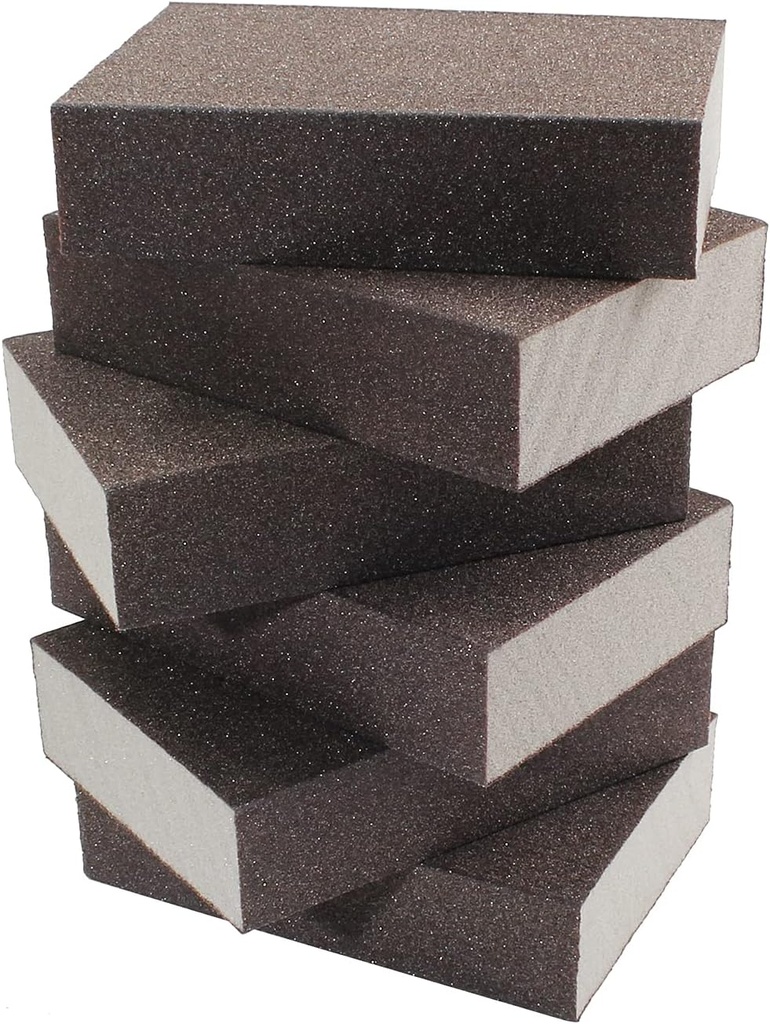 120 Grit Fine Sanding Block - 12Pcs, Wet Dry Sanding Sponge Foam Sandpaper Block Washable & Reusable Sandpaper Sponge for Drywall Wood Plastic Metal Furniture