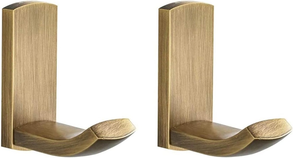 Flybath Coat Hooks Antique Brass Shower Towel Robe Hook for Hanging Bathroom Kitchen Hooks Wall Mounted, Brushed Bronze - 2 Pack