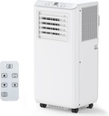 8,000 BTU Portable Air Conditioner – 3-in-1 Cooling, Dehumidifier & Fan | Cools 350 Sq. Ft. Rooms Fast with 24-Hour Timer & Remote Control | Includes Window Kit for Easy Setup – Perfect for Bedrooms,