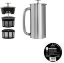 ESPRO P7 French Press Double Walled Stainless Steel Insulated Coffee and Tea Maker with Micro-Filter (Polished Stainless Steel, 32 Oz) Coffee Paper Filters (100 Count)