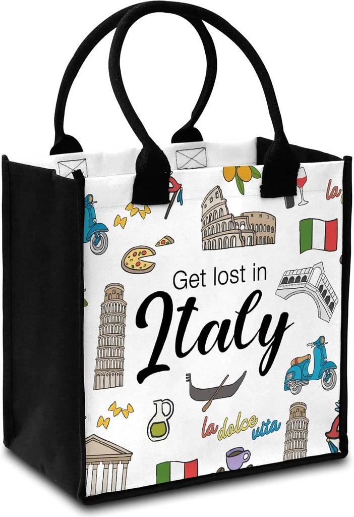 Italy Travel Gifts Bag, Italy Lover Gift Tote Bag for Birthday Shopping Sports - B01-B09