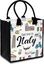 Italy Travel Gifts Bag, Italy Lover Gift Tote Bag for Birthday Shopping Sports - B01-B09