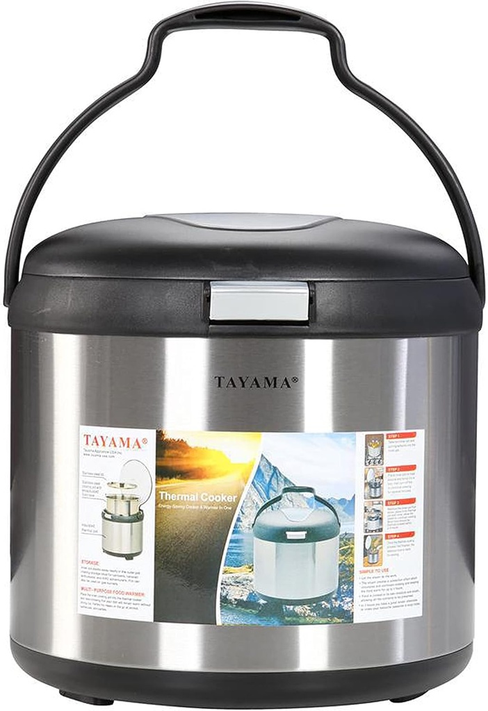 Tayama Stainless Steel Thermal Cooker,Black,7 Qt.,TXM-70CFZR