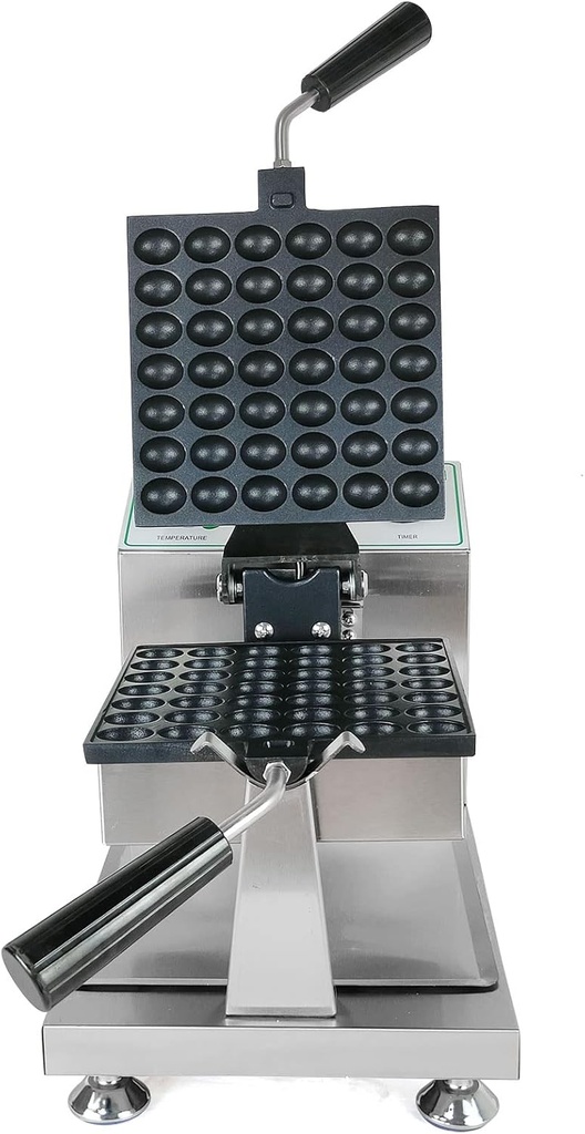 Commercial Electric Rotated Egg Waffle Bubble Waffle Maker, 110V 1200W 42pcs Nonstick Electric Waffle Maker with Teflon Coating Makes, 50~300℃ Temp 0~5 mins Maker Baker for Bakeries