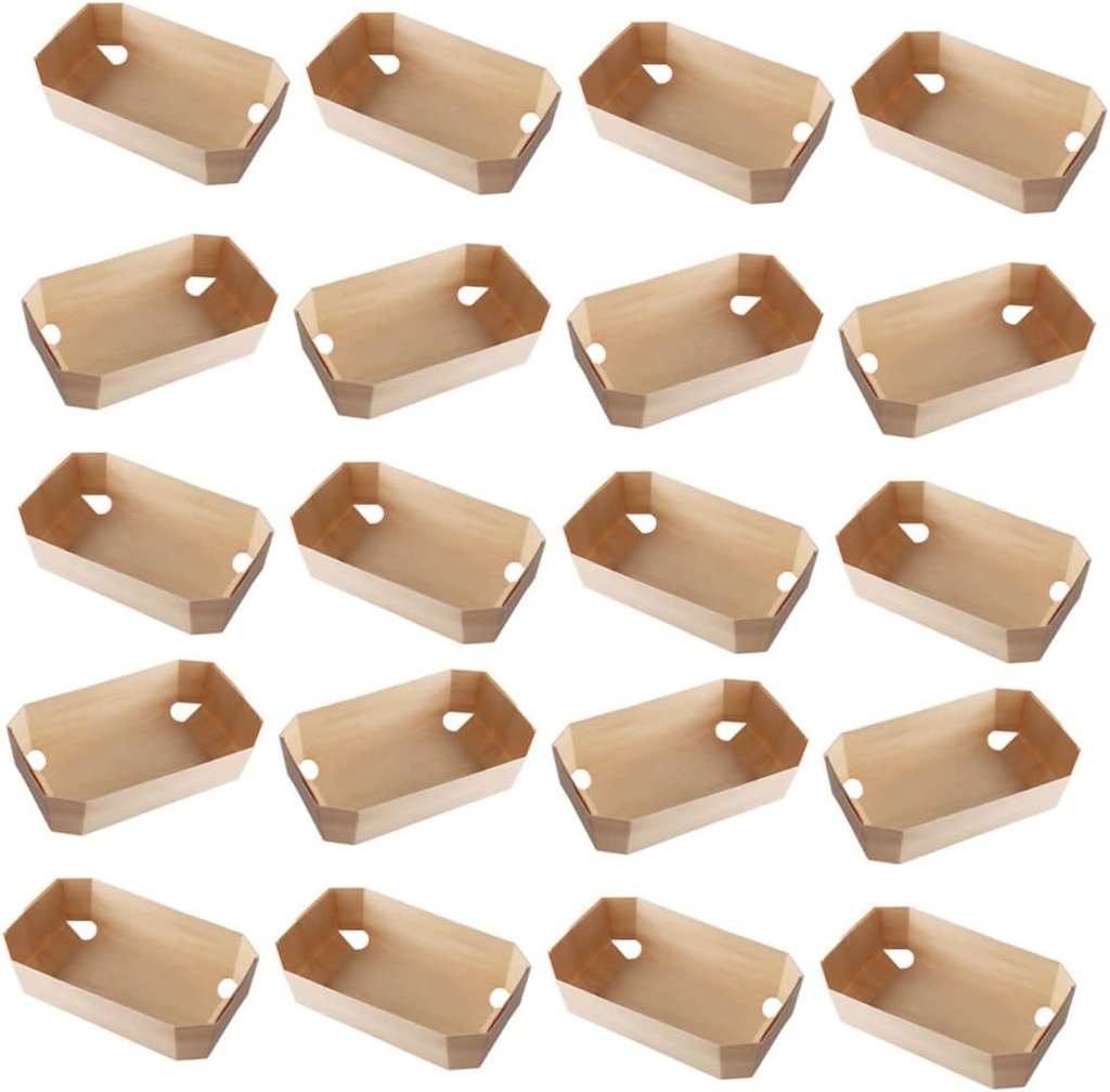 20pcs Wooden Bread Storage Containers Loaf Bread Storage Dessert Takeaway Boxes