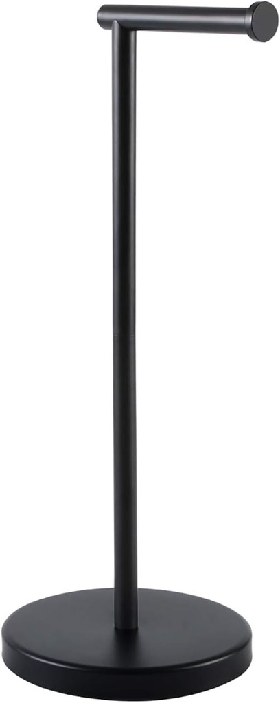 KES Bathroom Toilet Paper Holder Stand Modern Tissue Roll Holder SUS304 Stainless Steel Rustproof Freestanding 20.2" H, Matte Black BPH283S1-BK
