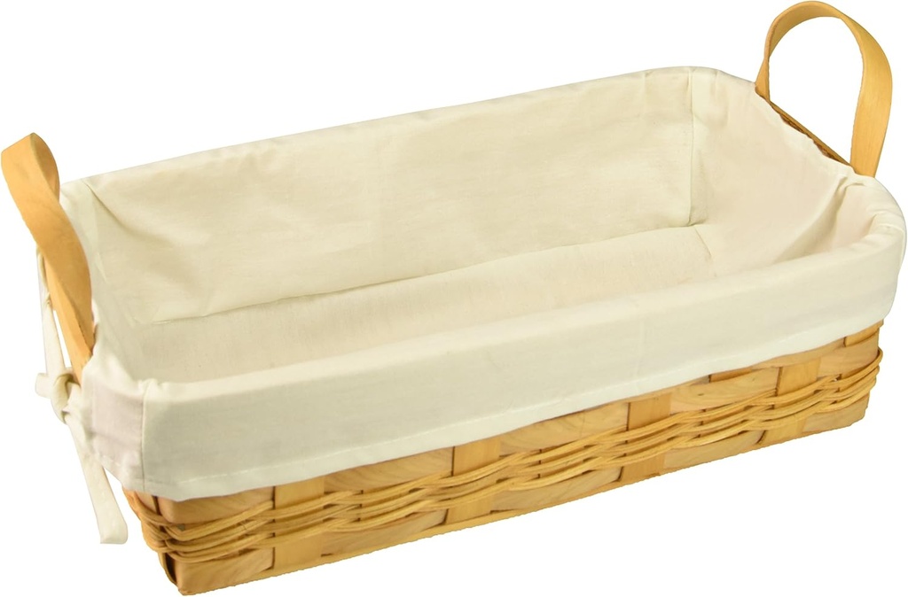 DARICE BASKET BREAD CHIPWOOD WITH LINER 13", Multicolor