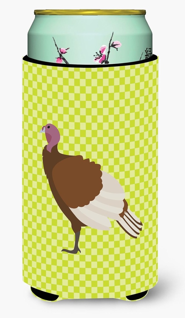 Caroline's Treasures BB7808TBC Bourbon Red Turkey Hen Green Tall Boy Hugger Can Cooler Sleeve Hugger Machine Washable Drink Sleeve Hugger Collapsible Insulator Beverage Insulated Holder