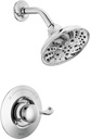 Delta Faucet Esato 14 Series Single-Handle Chrome Shower Faucet, Shower Trim Kit with 5-Spray H2Okinetic Chrome Shower Head, Chrome 142897 (Valve Included)