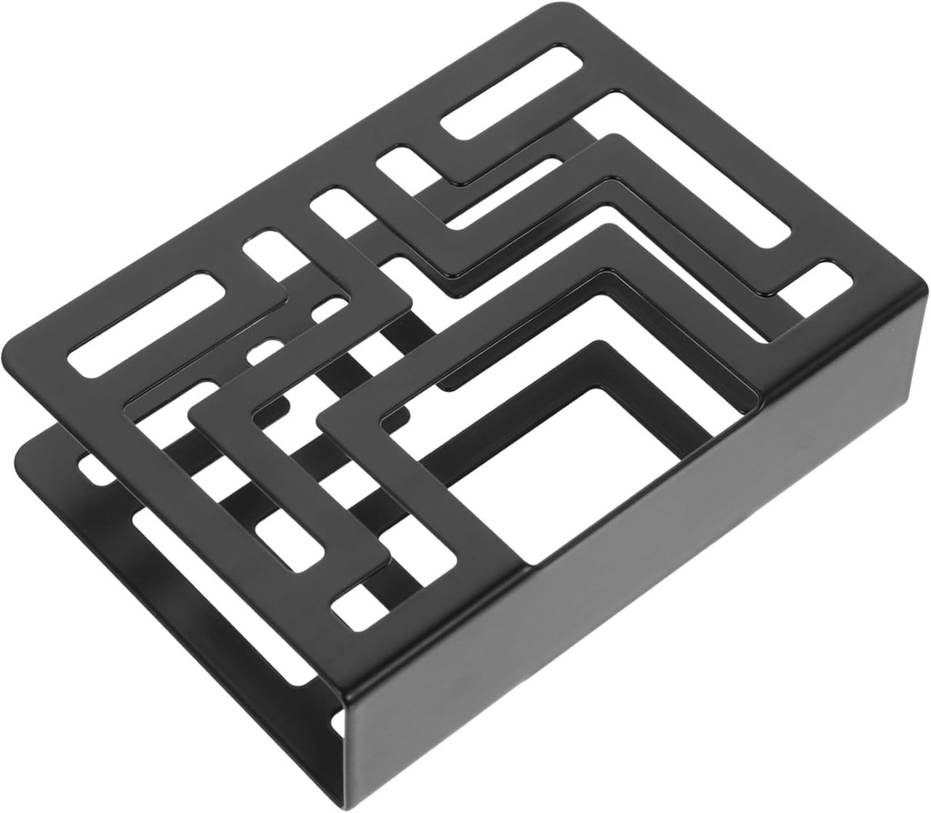 Cabilock Black Metal Napkin Holder Hollow Carved Tissue Stand for Kitchen Dining Table Stylish Storage Rack Suitable for Home Restaurant Bar Decor Compact Keeps Napkins Clean and Dry