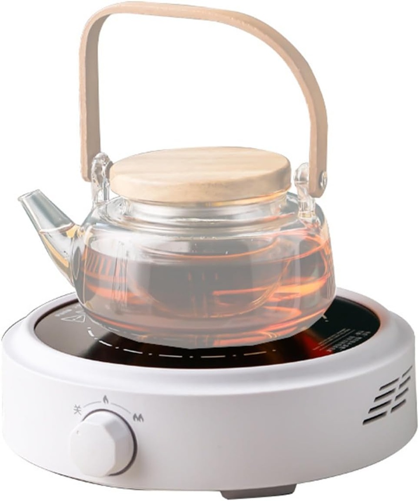 Mini Electric Ceramic Stove to Boil Water, 110V220 Household Induction Cooker, Small Tea Making, Coffee Making (No Teapot),White