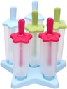 Healifty Reusable Ice Cream Molds Practical DIY Ice Lolly Maker with Handle Plastic Popsicle Mold for Adults and Low Temperature Resistant Treats Kit Design Random Color