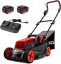 MZK 40V(2x20V)13” Cordless Electric Lawn Mower,4-Position Height Adjustment,Compact and Lightweight Push Battery Powered Lawnmower for Yard ,Garden and Farm(2*4AHBatteries and Charger Included)LM13B08