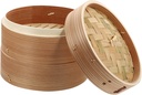 2tier Wooden Food Steamer Basket Steamer for Chinese Dumplings Rice and Vegetables Kitchen Tool for Healthy Cooking Lid