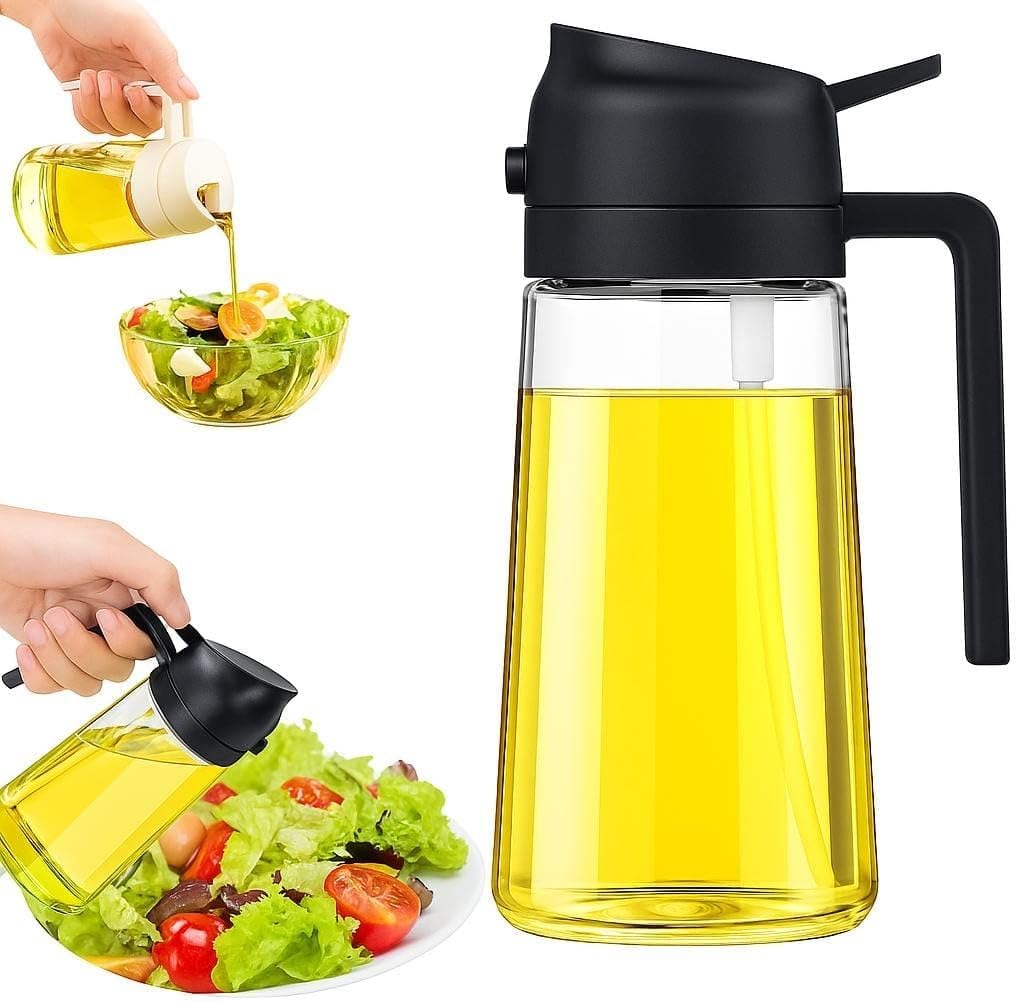 Olive Oil Sprayer 470ml – Fine Mist Refillable Bottle for Cooking, BBQ, Air Fryer & Salad – Easy to Use, No Leak, Eco-Friendly Design, available in Black,Green and White