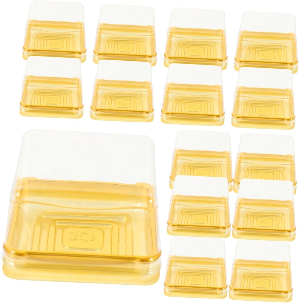IMIKEYA 50Pcs Transparent Dome Cupcake Boxes with Tight Seal for Bakery Supplies Egg Yolk Puff Food Containers Lightweight and Easy Assembly for Desserts and Moon Cake Packaging