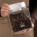 Bincoo Coffee Bean Storage Container Airtight with Lids 1.2L/40oz High Borosilicate Glass Coffee Canister for Candy, Coffee Tea Beans, Oats,Flour, Grains, Food Storage Jar （transparent