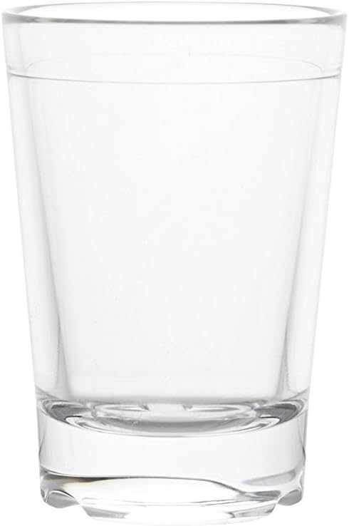 Strahl Unbreakable Shot Shooter Glass, Footed, Shatterproof Polycarbonate Clear Glassware, Short Glasses, Thick Heavy Duty Premium Grade for Home Bar, Pub and Restaurants, 2.5 Ounce, 532503, Set of 12