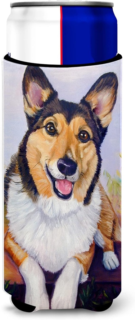 Caroline's Treasures "Pembroke Corgi Waiting Michelob Ultra Koozies for Slim Cans, Multicolor